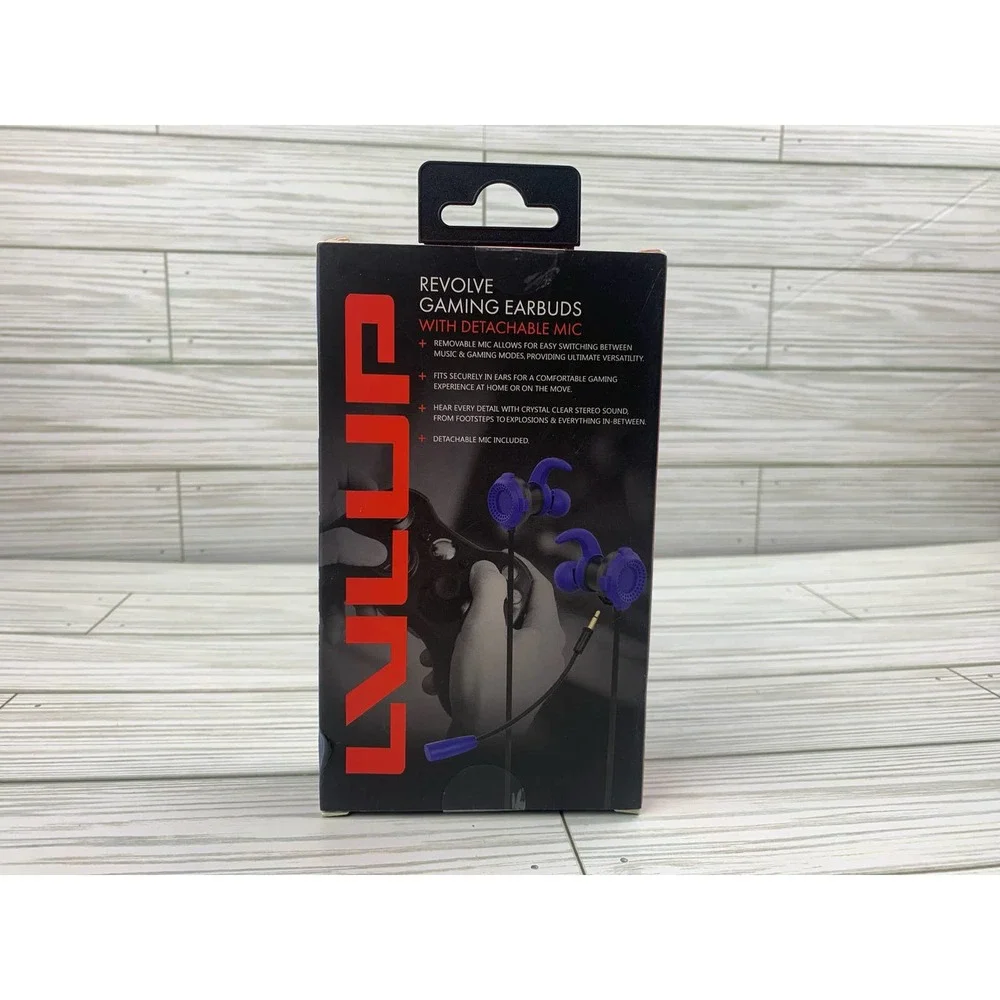 Vivitar Lvlup Revolve Gaming Earbuds with Detachable Mic Black Blue PS5 XBOX